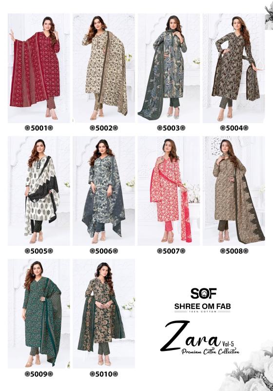 Sof zara vol-5 wholesale cotton dress materials new catalogue